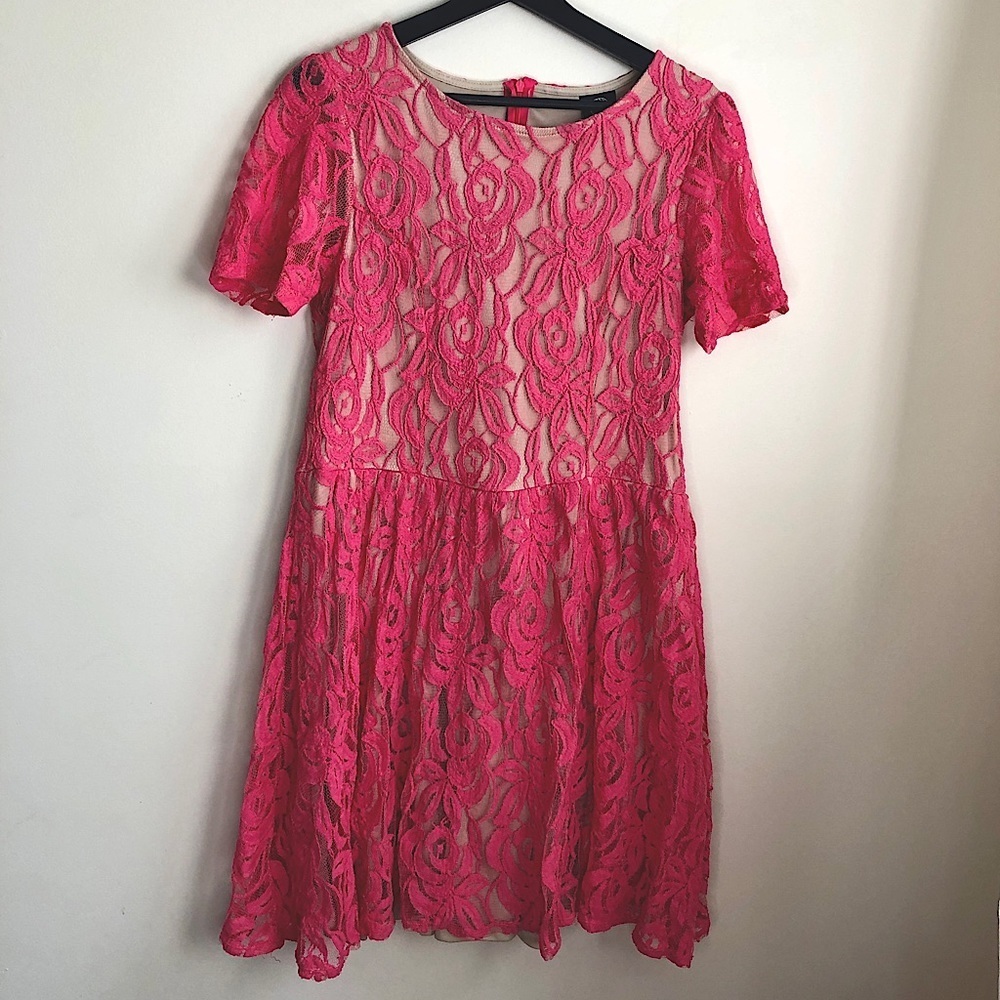 Coral lace dress